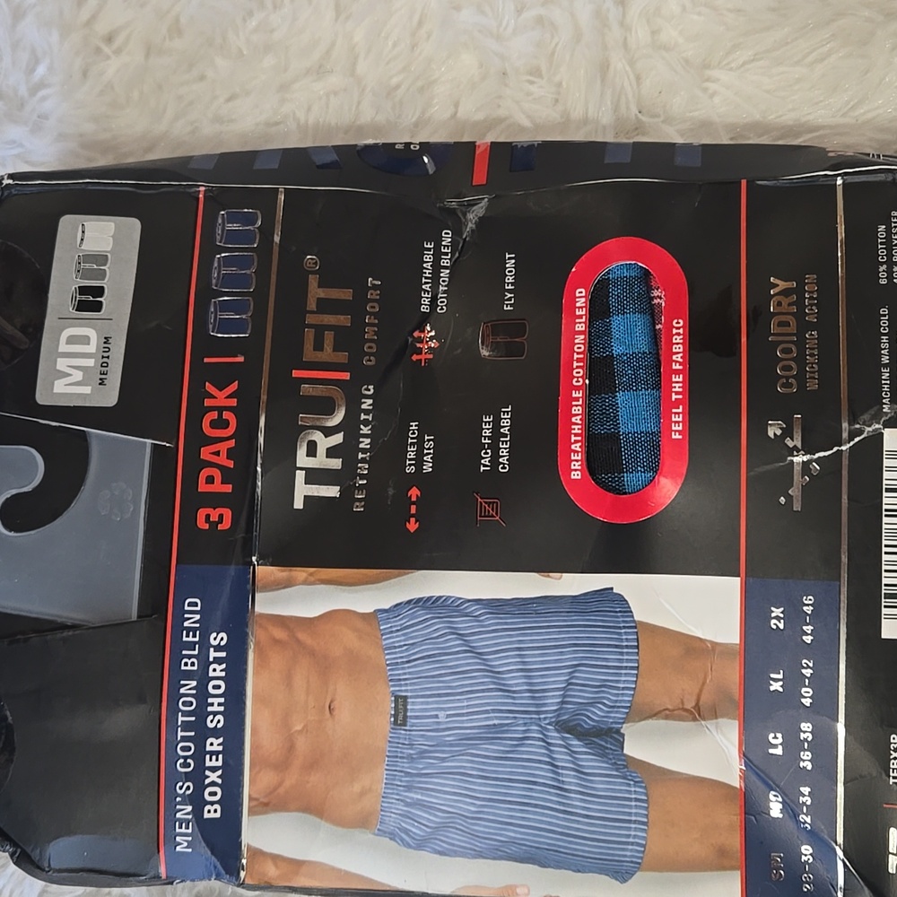 Men's Tru Fit Boxers 3 Pack M